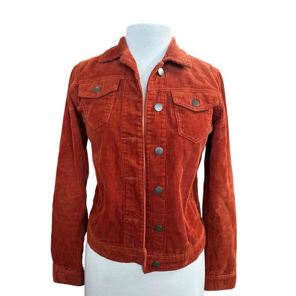 Universal Thread Rust Red Corduroy Jacket Womens Size XS, Ribbed FreebornJacket - Picture 1 of 11